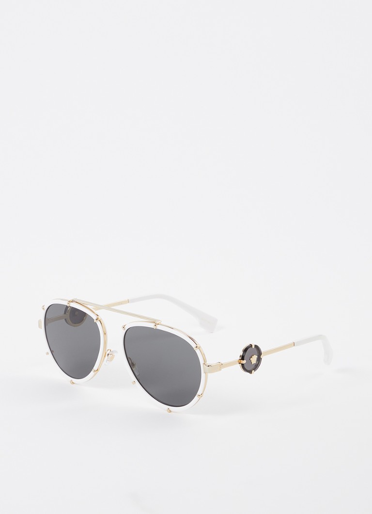 Versace Dames Piloten zonnebril met brillenkoord VE2232 in de kleur Wit