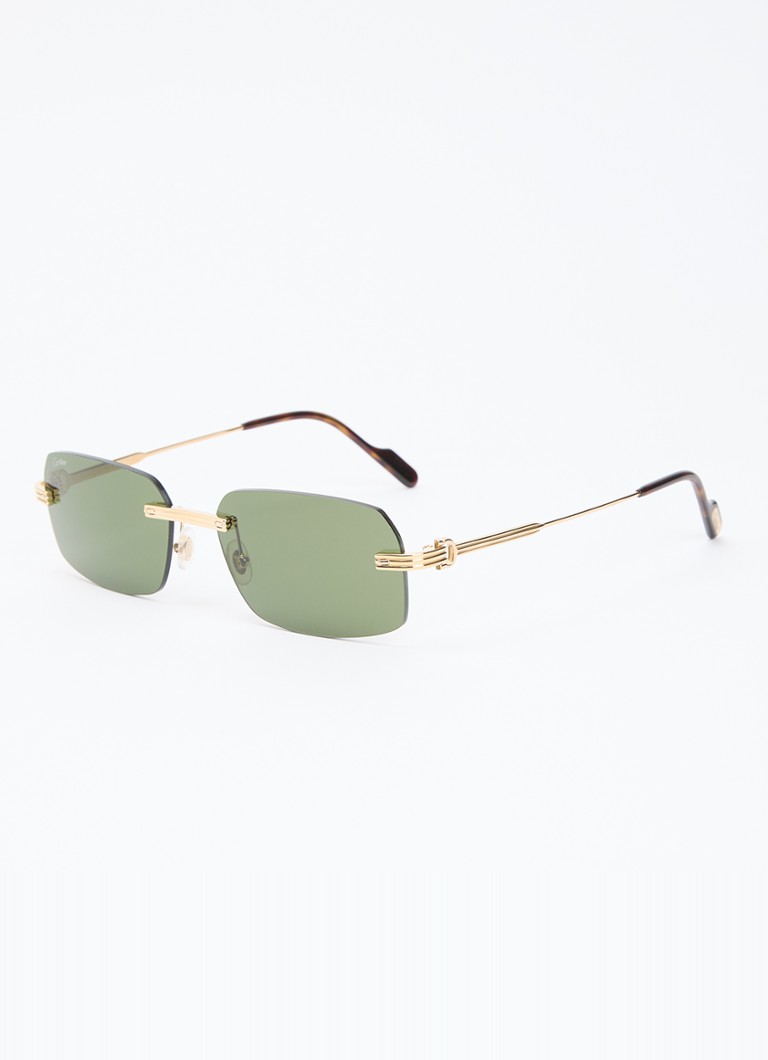 Cartier Heren Retro zonnebril CT0271S Goud - Deal