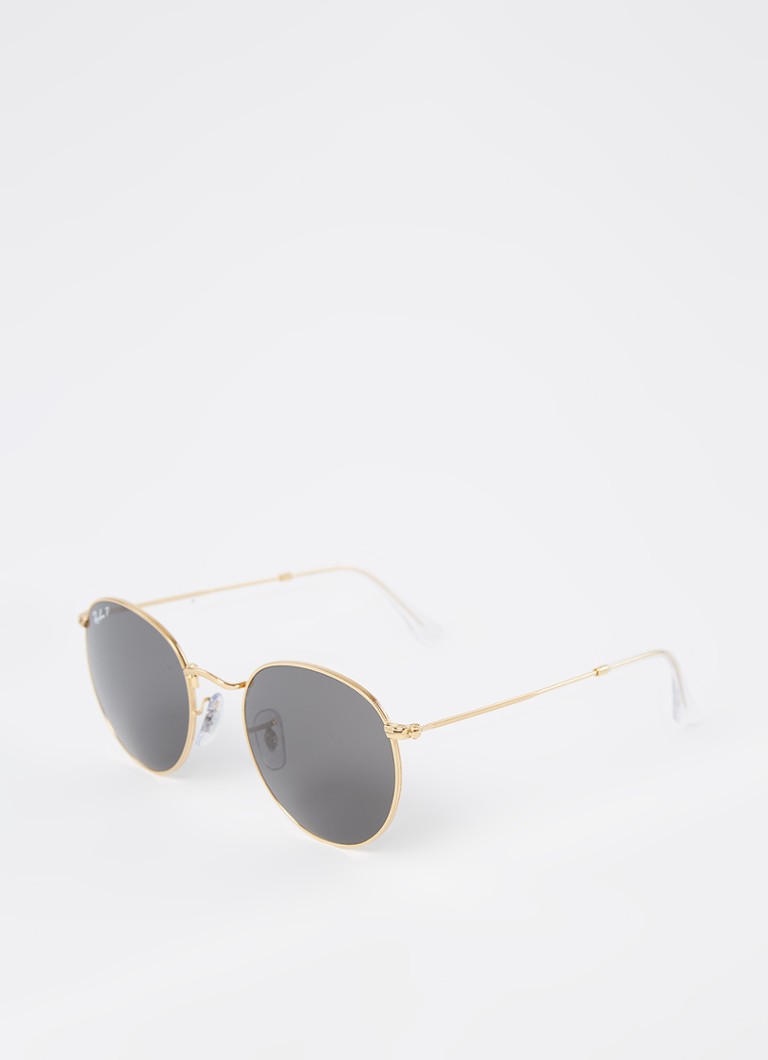 Ray-Ban Aviator Heren Round Metal zonnebril gepolariseerd RB3447 Goud - Deal