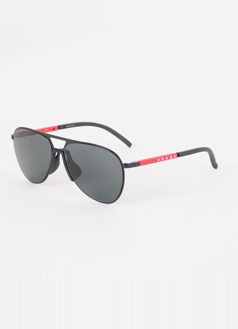 Prada Linea Rossa Heren Piloten zonnebril PS51XS Zwart - Deal
