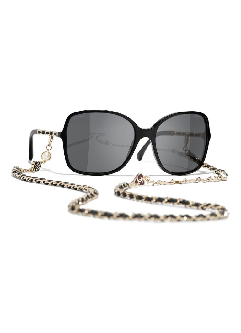 CHANEL Butterfly Dames VIERKANTE ZONNEBRIL Zwart - Deal