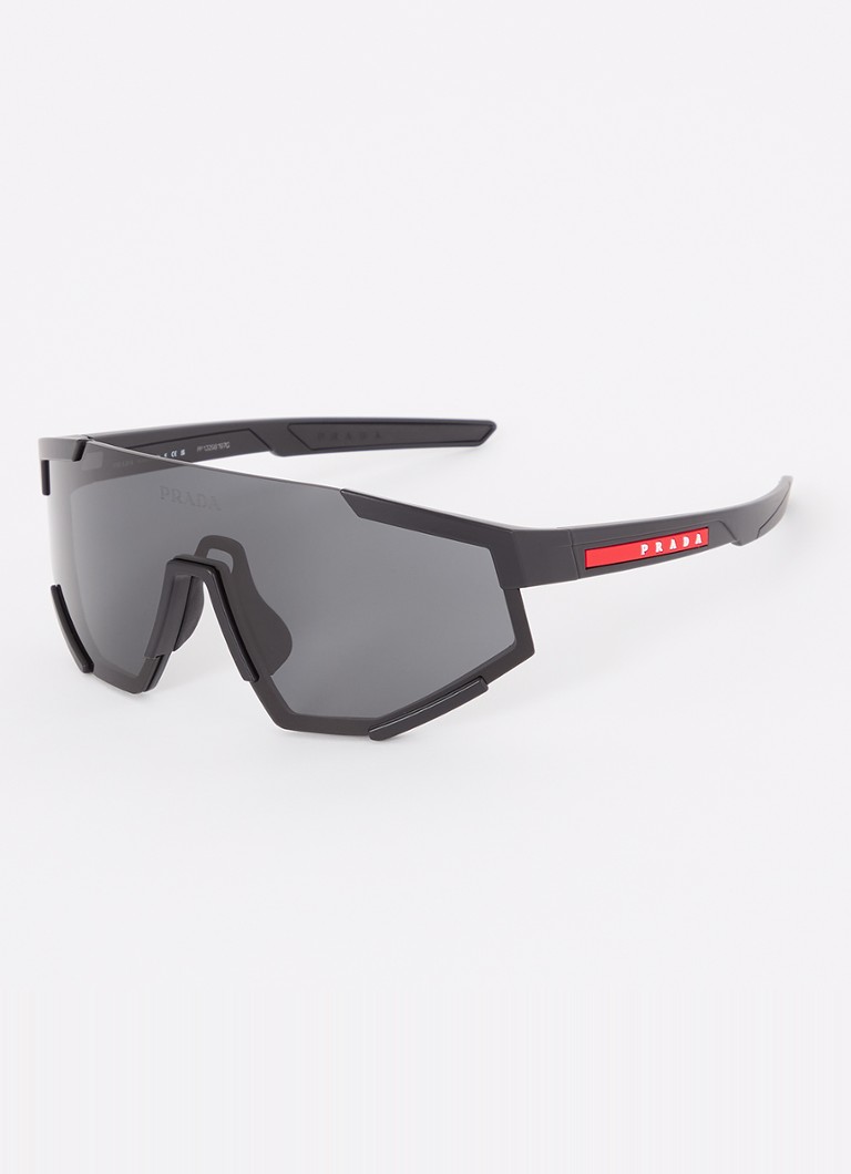 Prada Heren Shield zonnebril PS04WS Zwart - Deal