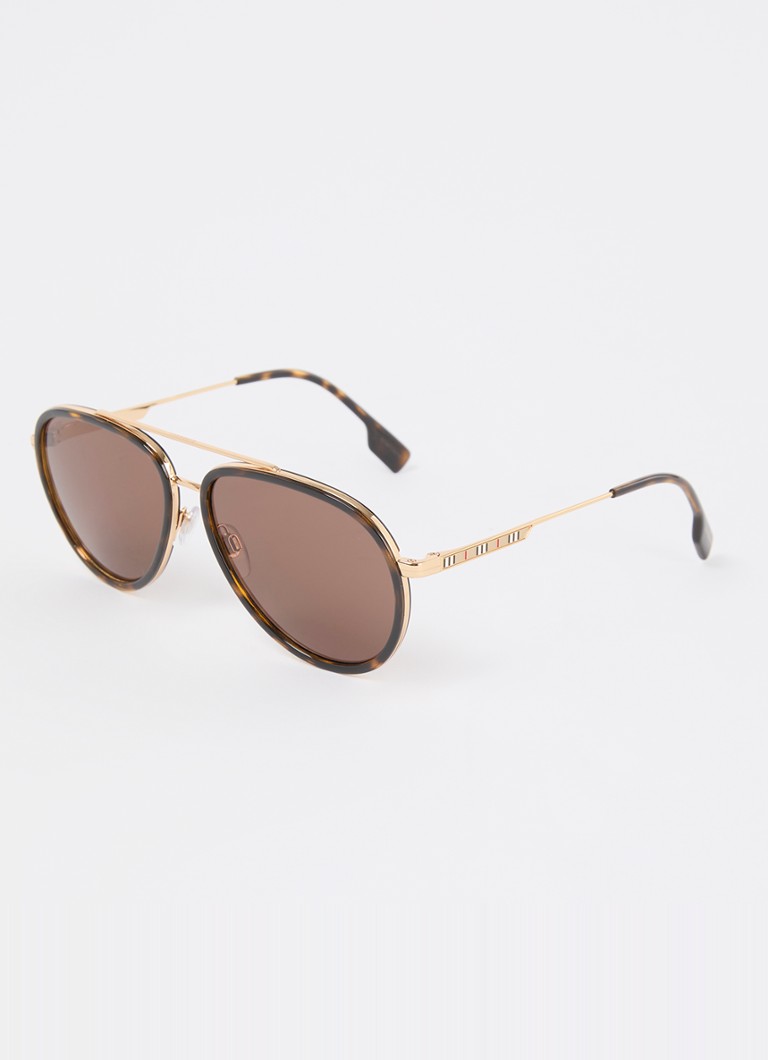 Burberry Heren Piloten zonnebril BE3125 Goud - Deal