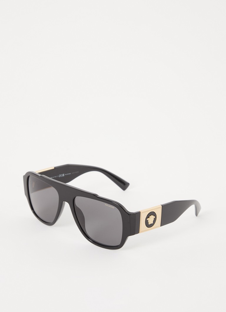 Versace Heren Piloten zonnebril gepolariseerd VE4436U Zwart - Deal