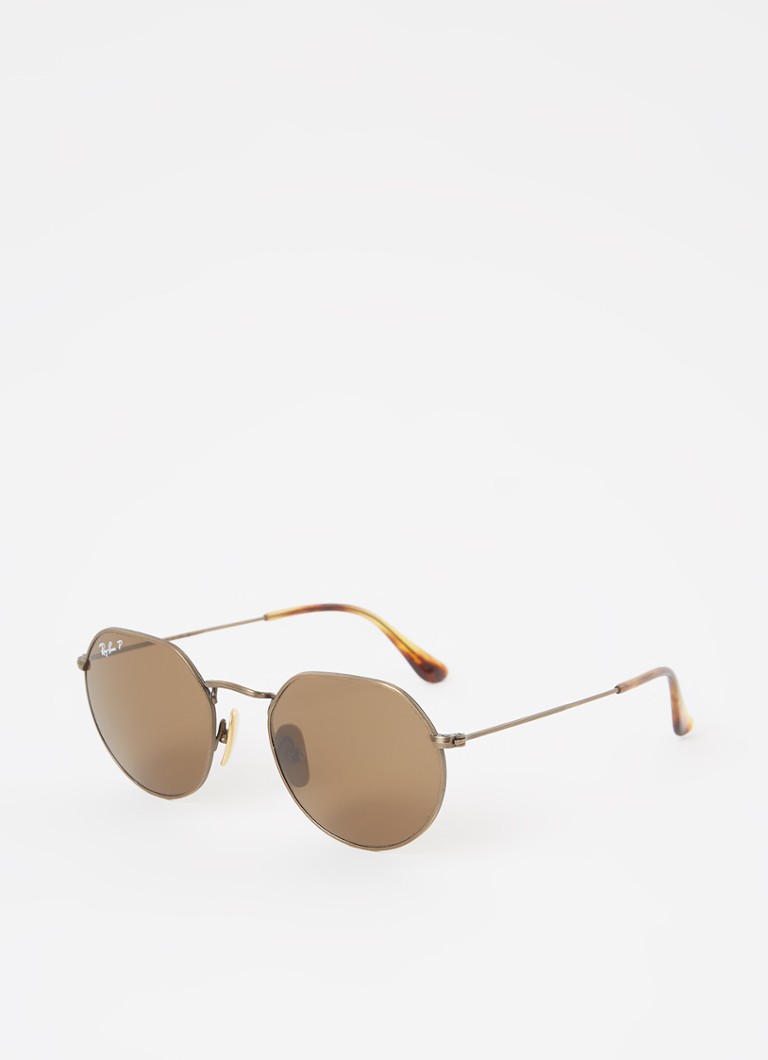Ray-Ban Heren Jack Titanium zonnebril gepolariseerd RB8165 Goud - Deal