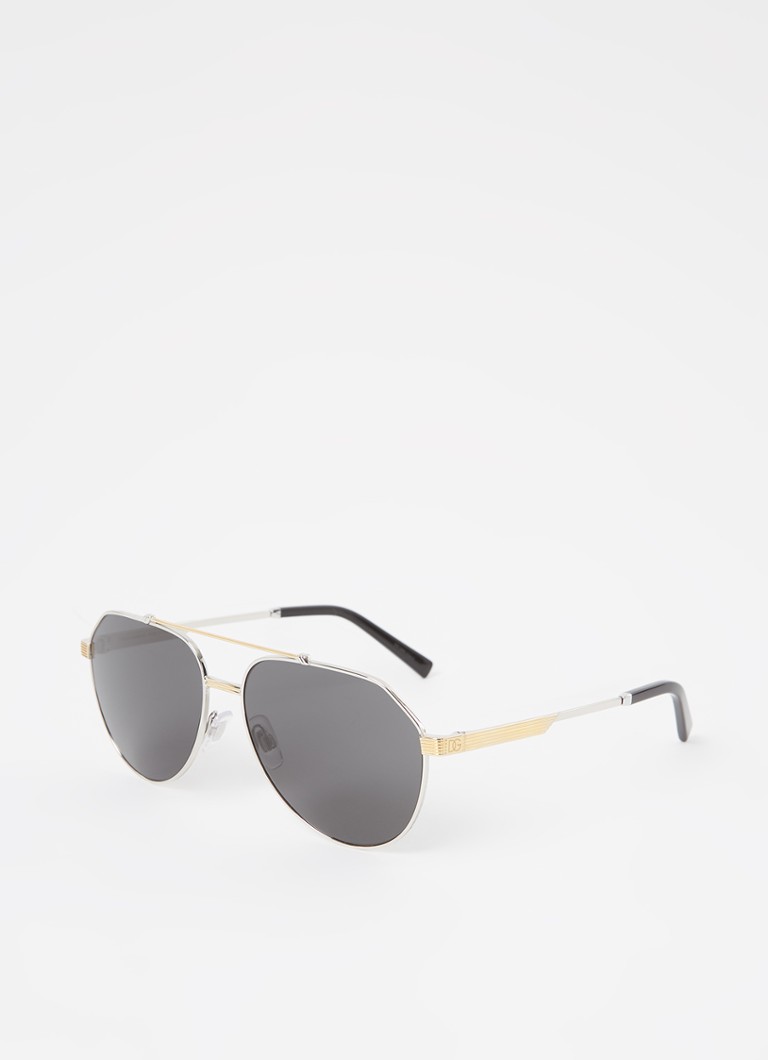 Dolce & Gabbana Heren Piloten zonnebril DG2288 Zilver - Deal