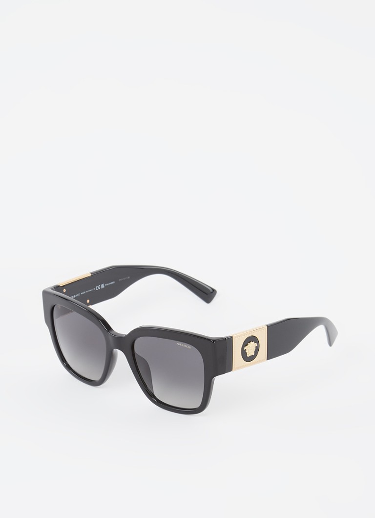 Versace Dames Wayfarer zonnebril gepolariseerd VE4437U Zwart - Deal