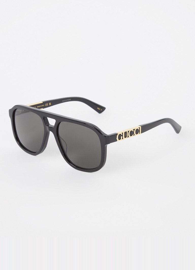 Gucci Heren Piloten zonnebril gepolariseerd GG1188S Zwart - Deal