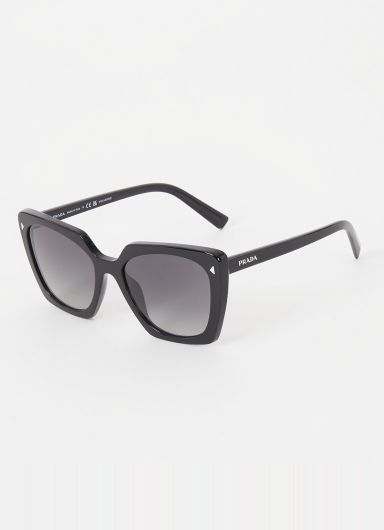 Prada Dames Butterfly zonnebril gepolariseerd PR23ZS Zwart - Deal
