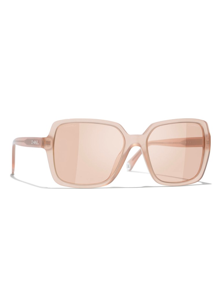 CHANEL Dames RECHTHOEKIGE ZONNEBRIL Roze - Deal