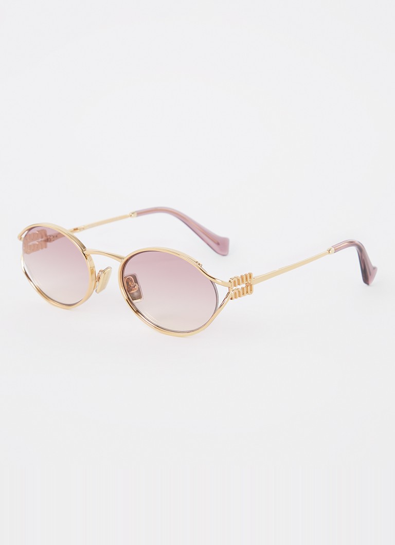 Miu Miu Dames Retro zonnebril MU 52YS Goud - Deal