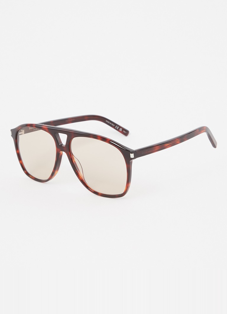 Saint Laurent Heren Piloten zonnebril SL596 Bruin