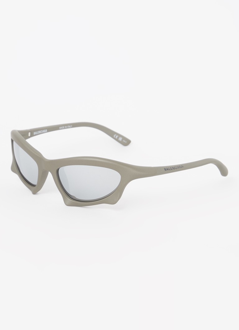 Balenciaga Heren Bat Rectangle zonnebril BB0229S Zilver