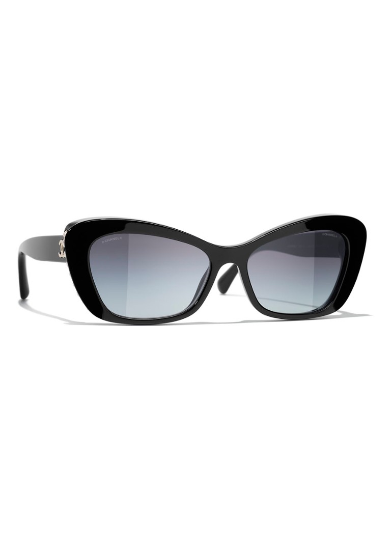 CHANEL Dames CAT EYE ZONNEBRIL Zwart - Deal