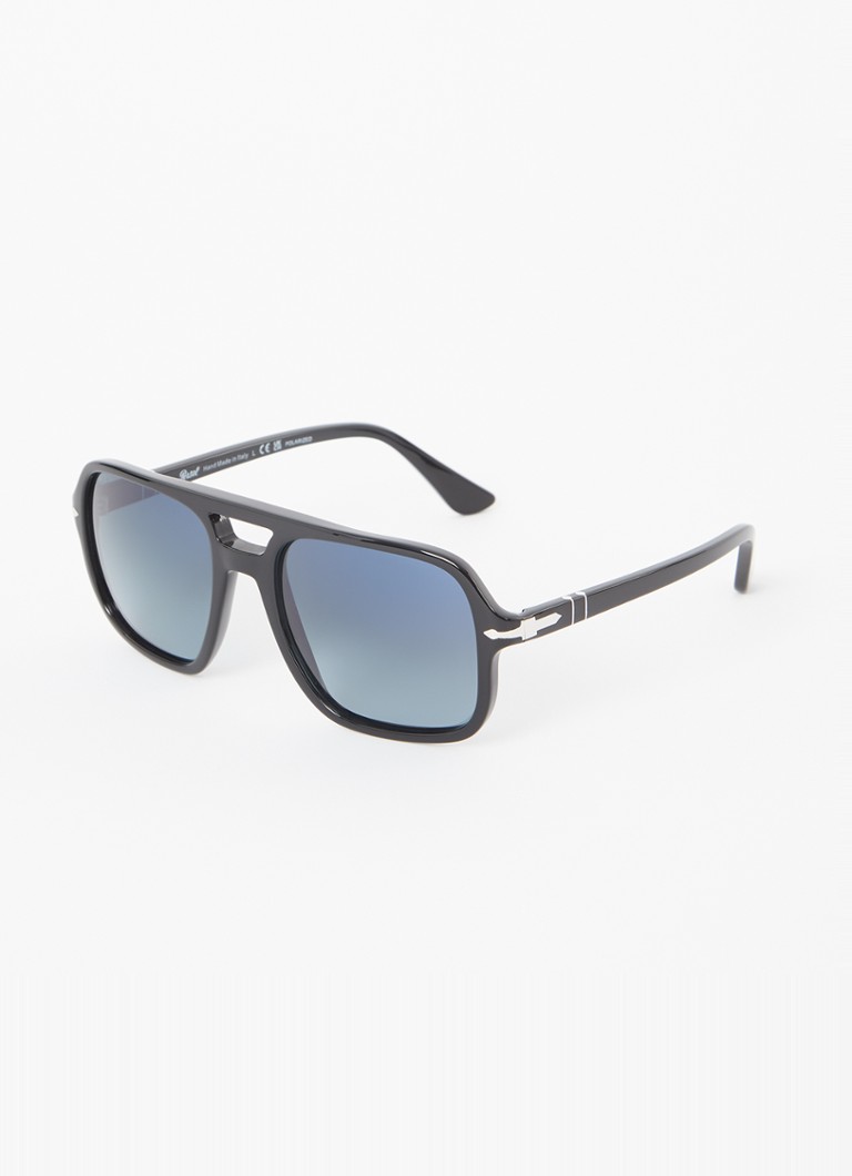 Persol Heren Piloten zonnebril gepolariseerd PO3328S Zwart - Deal