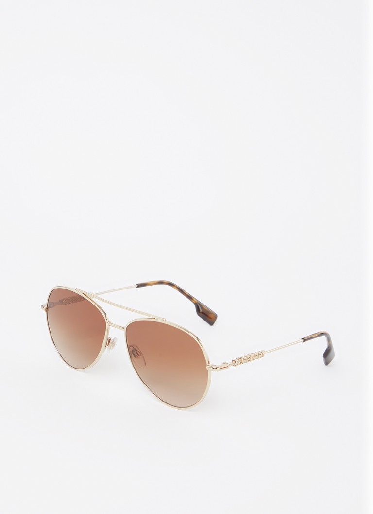 Burberry Dames Piloten zonnebril BE3147 Goud - Deal
