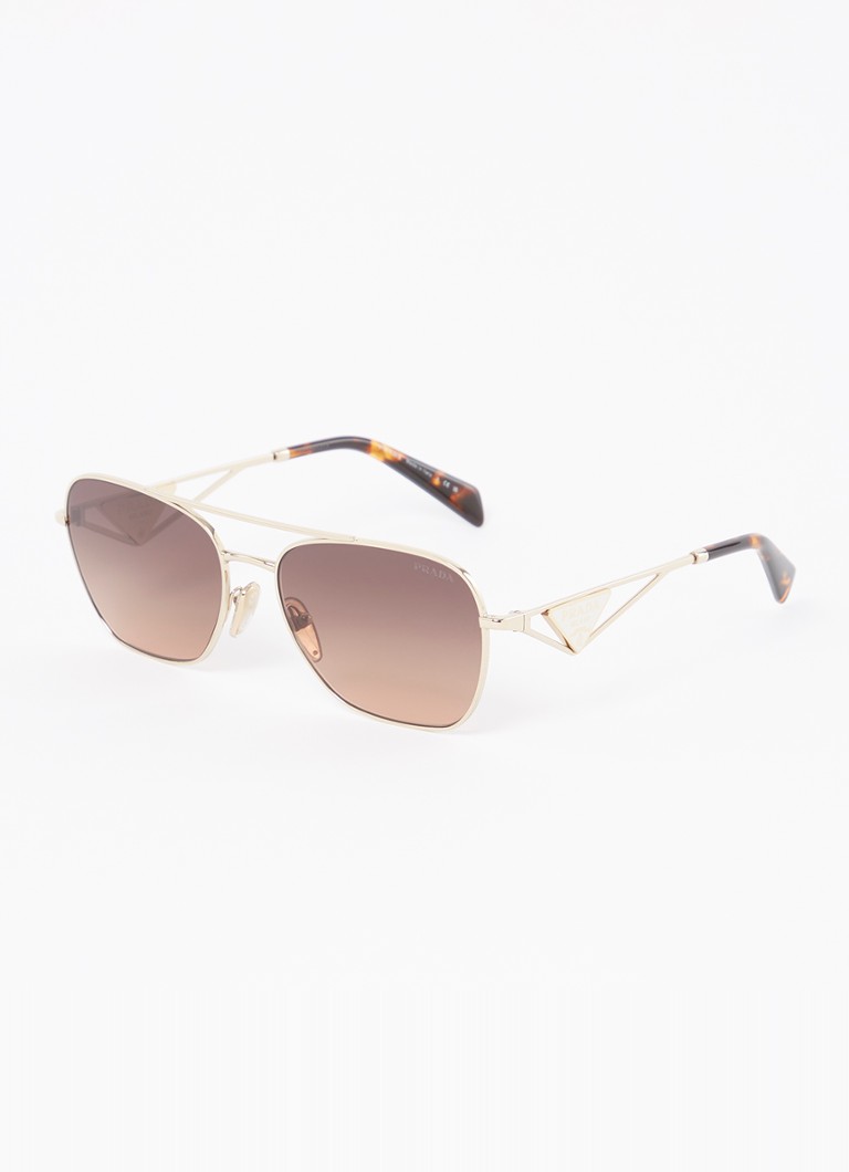 Prada Dames Piloten zonnebril PRA50S Goud - Deal