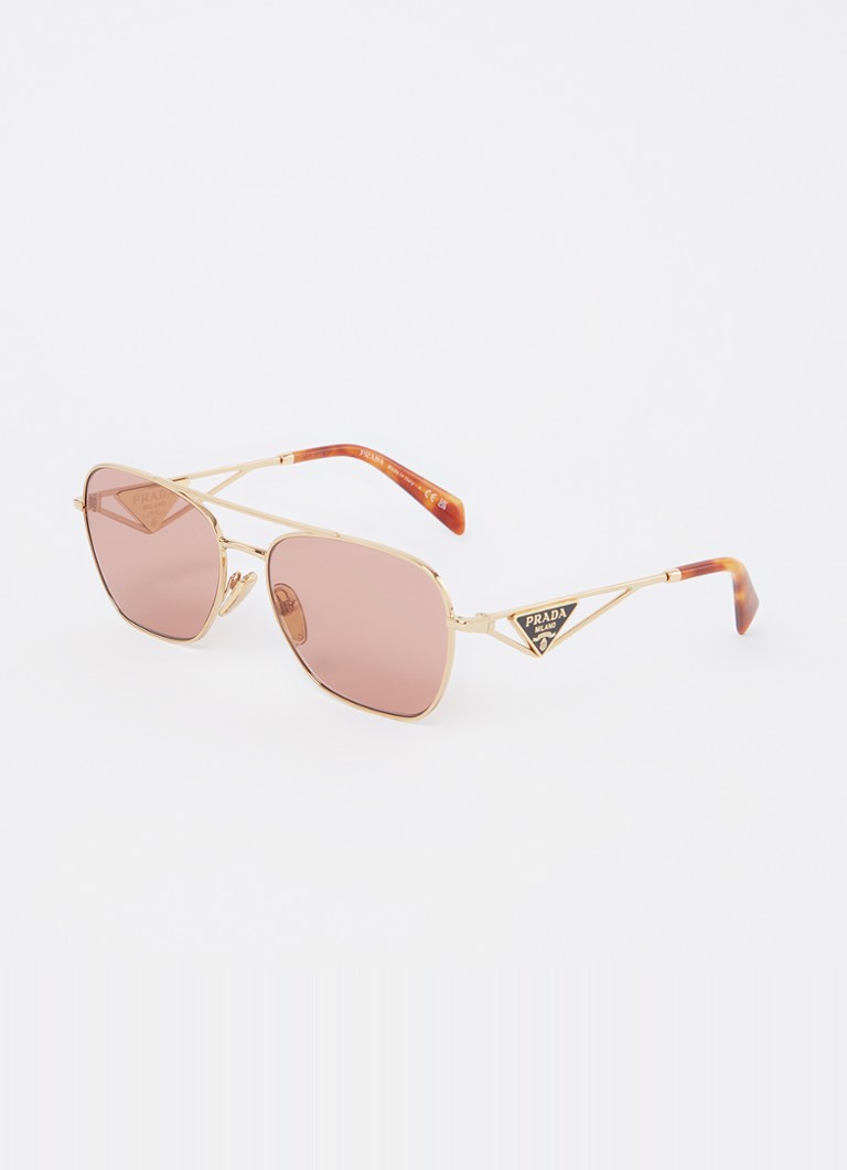 Prada Dames Piloten zonnebril PRA50S Goud - Deal