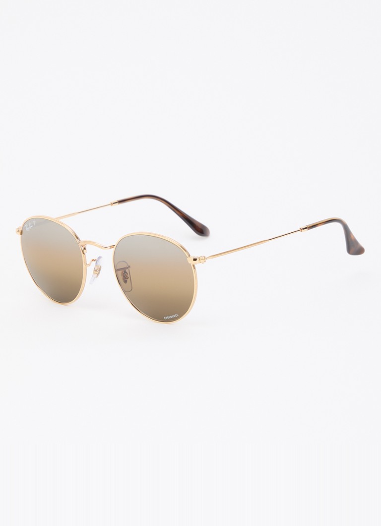 Ray-Ban Dames Round Metal zonnebril gepolariseerd RB3447 Goud - Deal