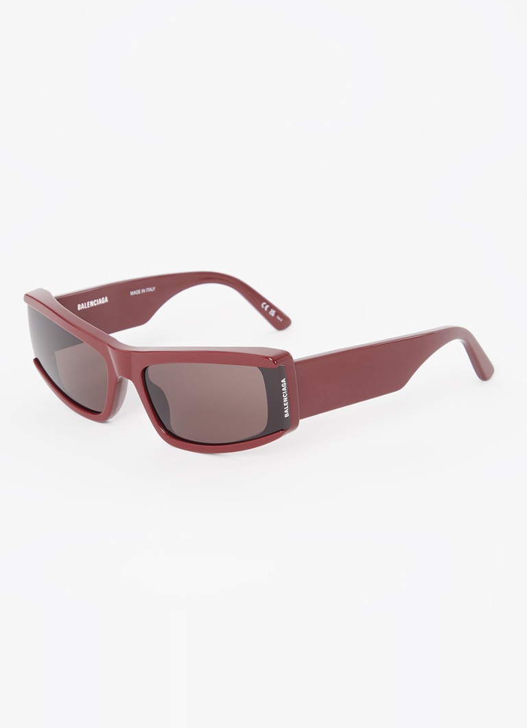 Balenciaga Heren Retro zonnebril BB0301S Bordeauxrood - Deal