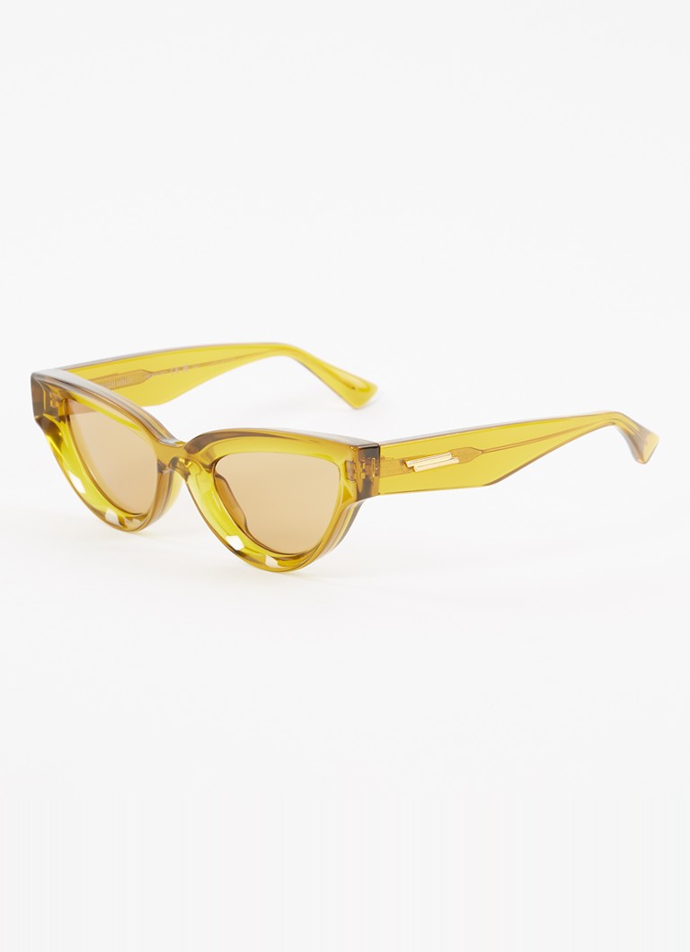 Bottega Veneta Dames Cat Eye zonnebril BV1249S Mosterd - Deal