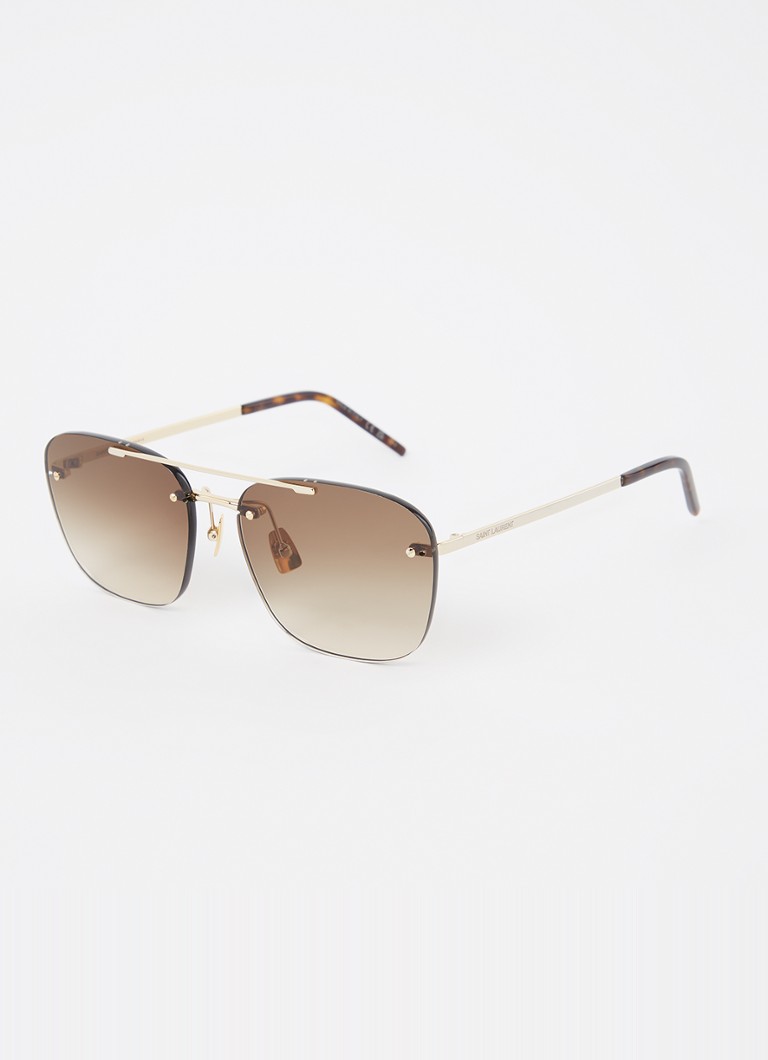 Saint Laurent Heren Rimless zonnebril SL309 Goud - Deal