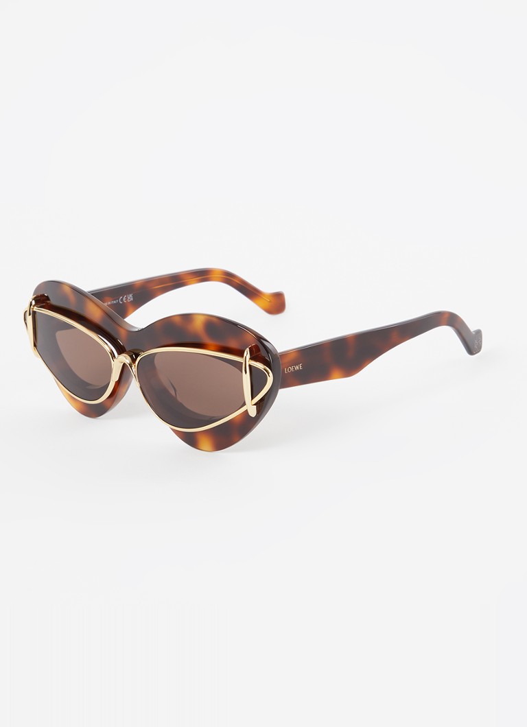 LOEWE Heren Double Frame L zonnebril LW40119I Donkerbruin - Deal