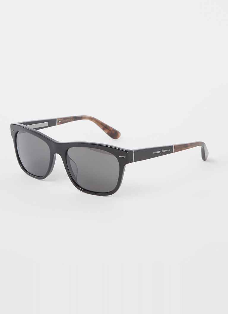 Brunello Cucinelli Heren Wayfarer zonnebril BC4003S Zwart - Deal