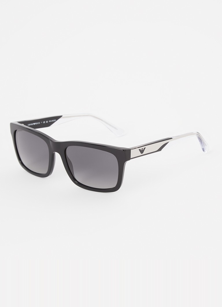 Armani Heren Wayfarer zonnebril gepolariseerd EA4224 Zwart - Deal