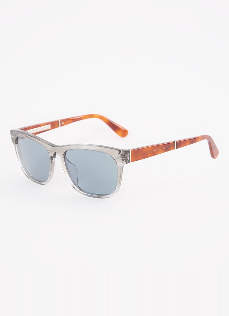 Brunello Cucinelli Heren Wayfarer zonnebril BC4003S Lichtgrijs - Deal