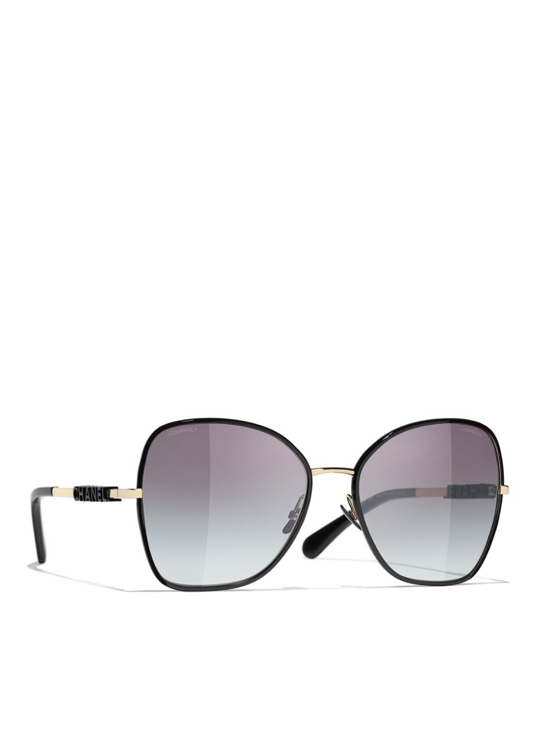 CHANEL Dames VLINDER ZONNEBRIL Zwart - Deal