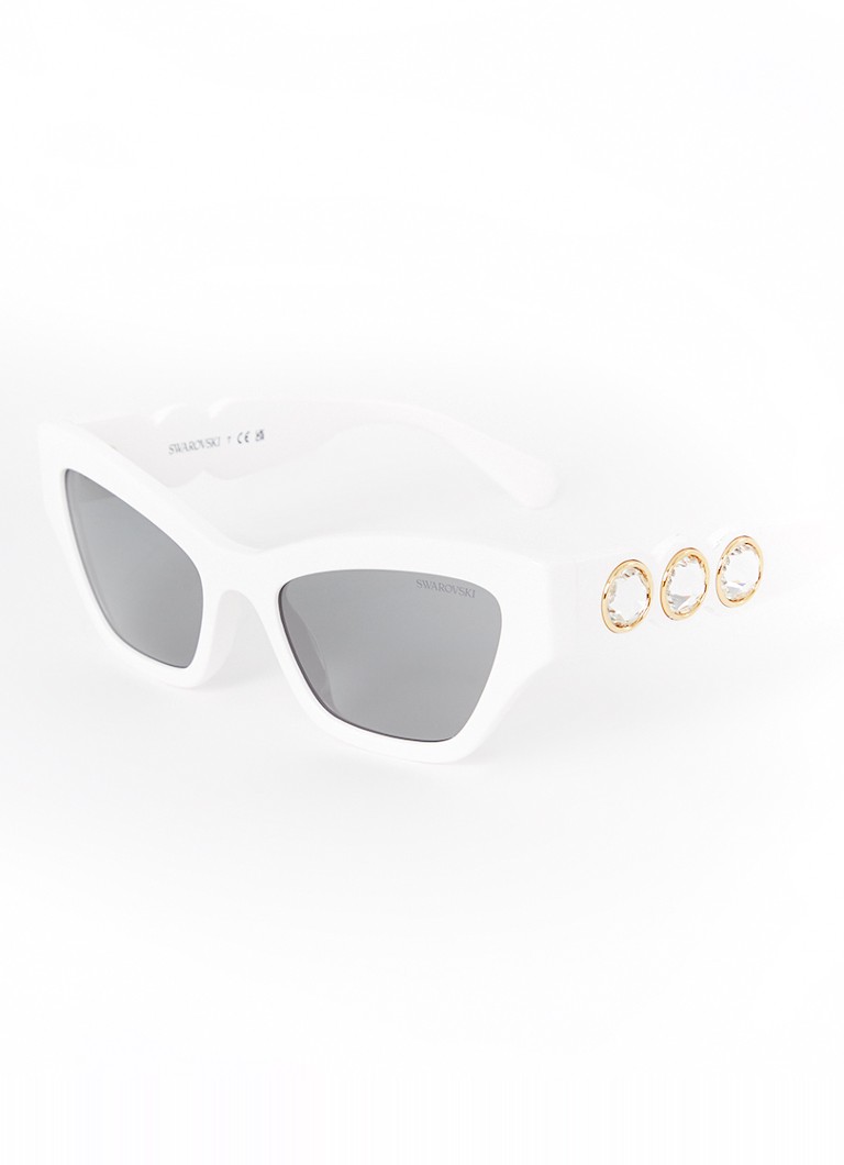 Swarovski Dames Cat Eye zonnebril SK6021 Wit - Deal