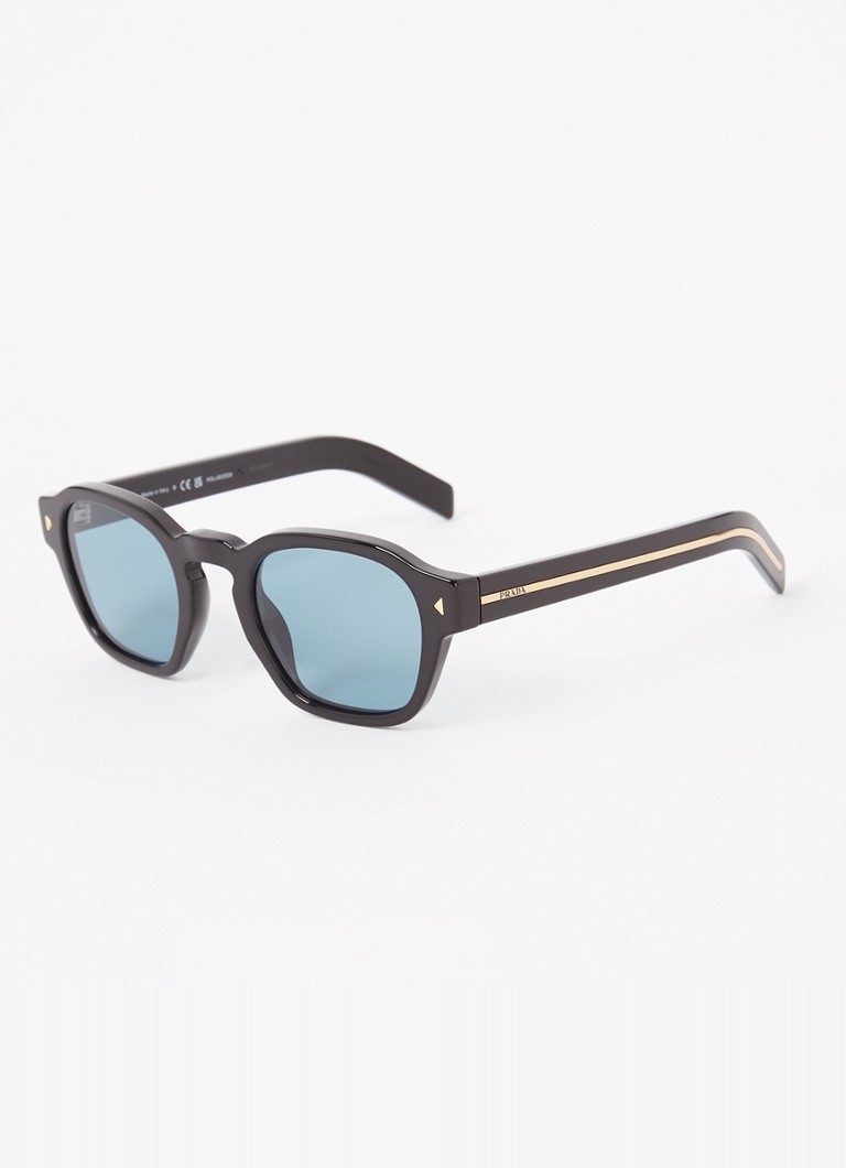 Prada Heren Wayfarer zonnebril gepolariseerd PRA16S Zwart - Deal