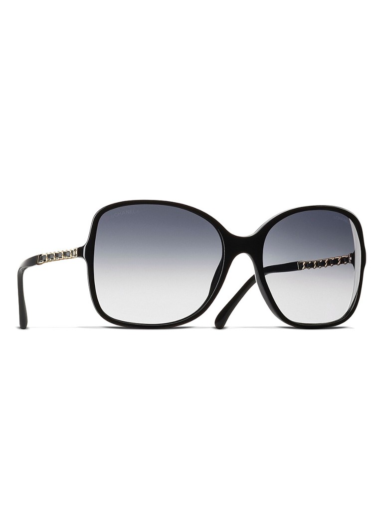 CHANEL Dames VIERKANTE ZONNEBRIL Zwart - Deal