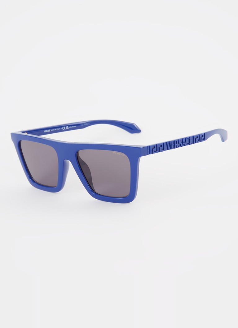 Versace Heren Wayfarer zonnebril gepolariseerd VE4468U Blauw - Deal