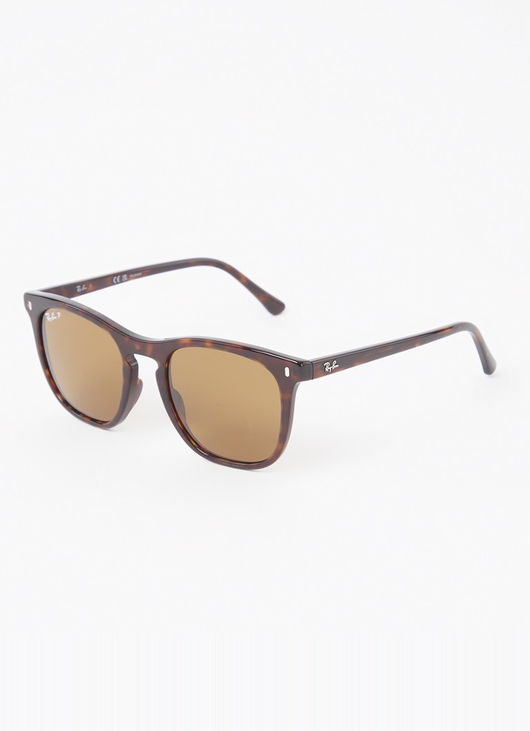Ray-Ban Heren Wayfarer zonnebril gepolariseerd RB2210 Donkerbruin - Deal