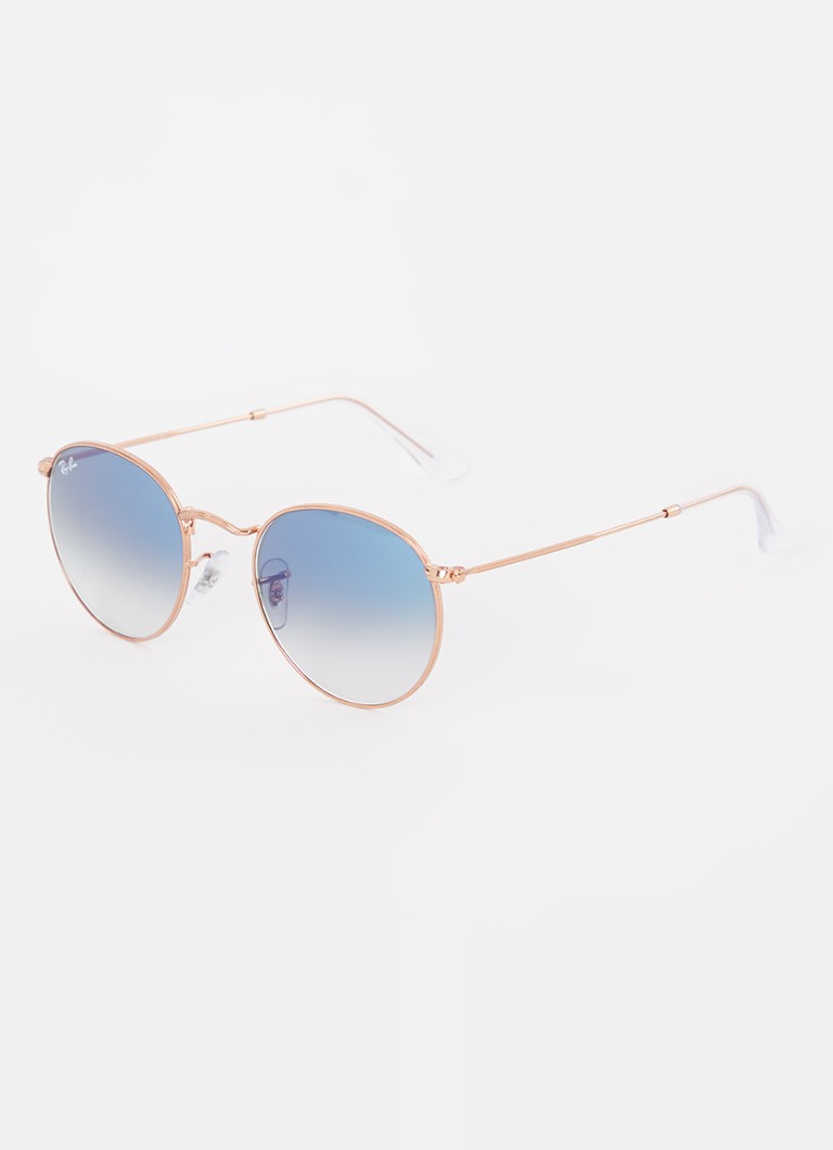 Ray-Ban Heren Round Metal zonnebril RB3447 Roségoud - Deal