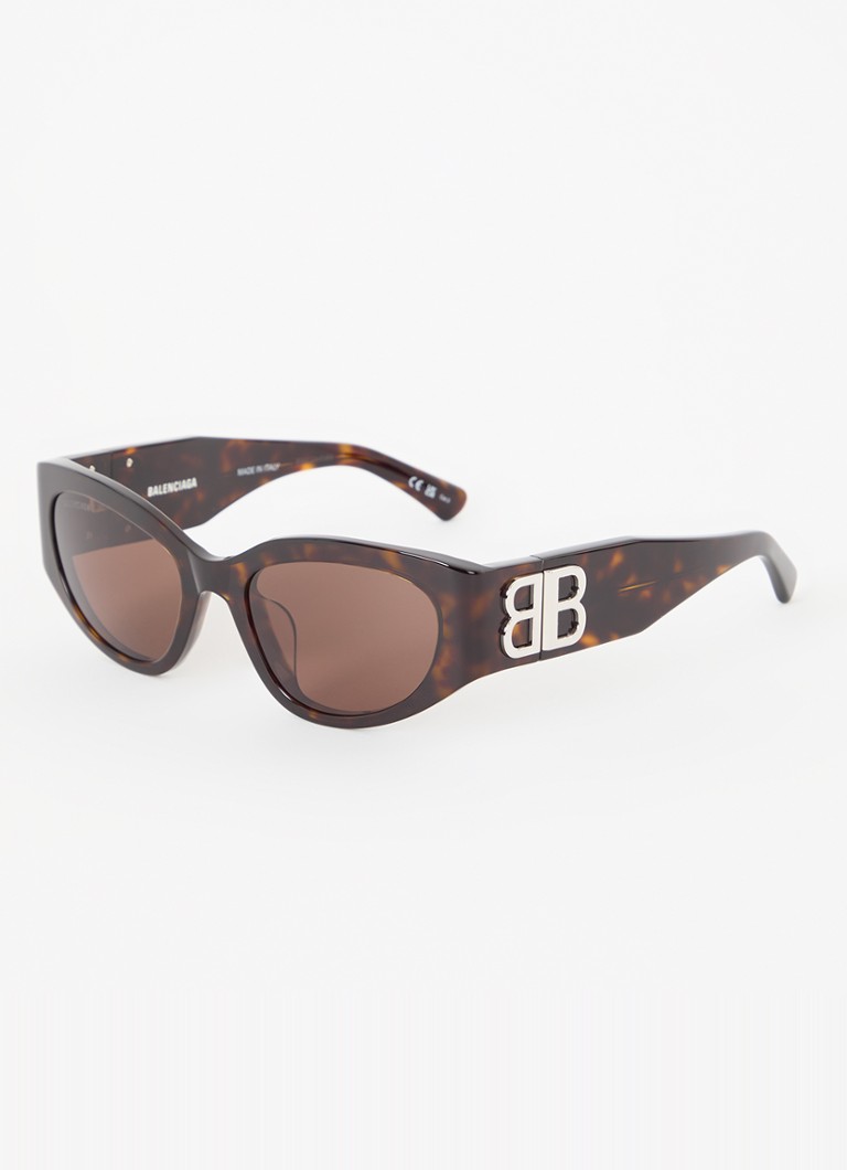 Balenciaga Dames Cat Eye zonnebril BB0324SK Donkerbruin