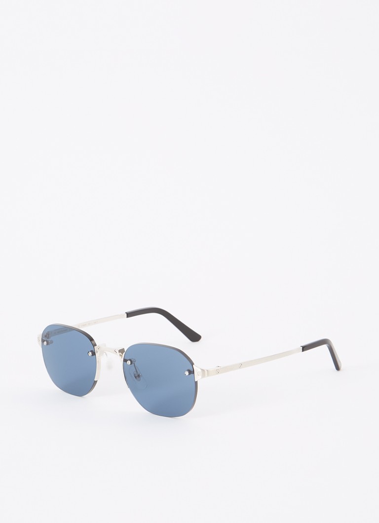 Cartier Heren Retro zonnebril CT0459S Zilver - Deal