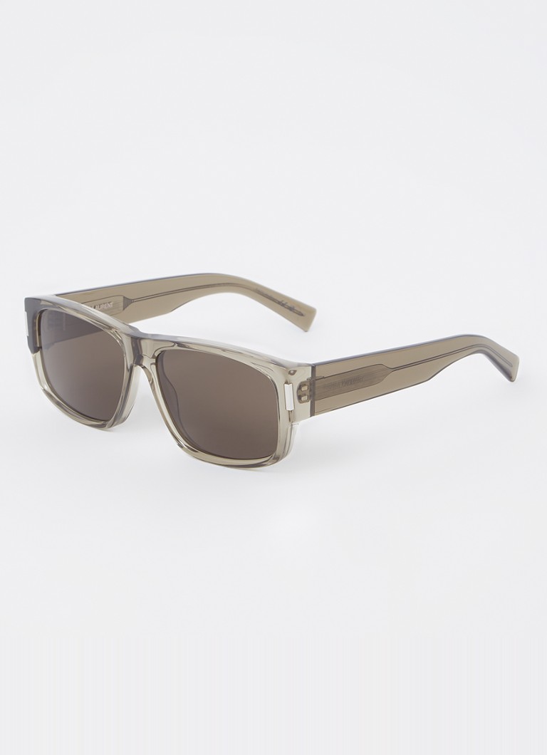 Saint Laurent Heren Wayfarer zonnebril SL 689 Khaki - Deal