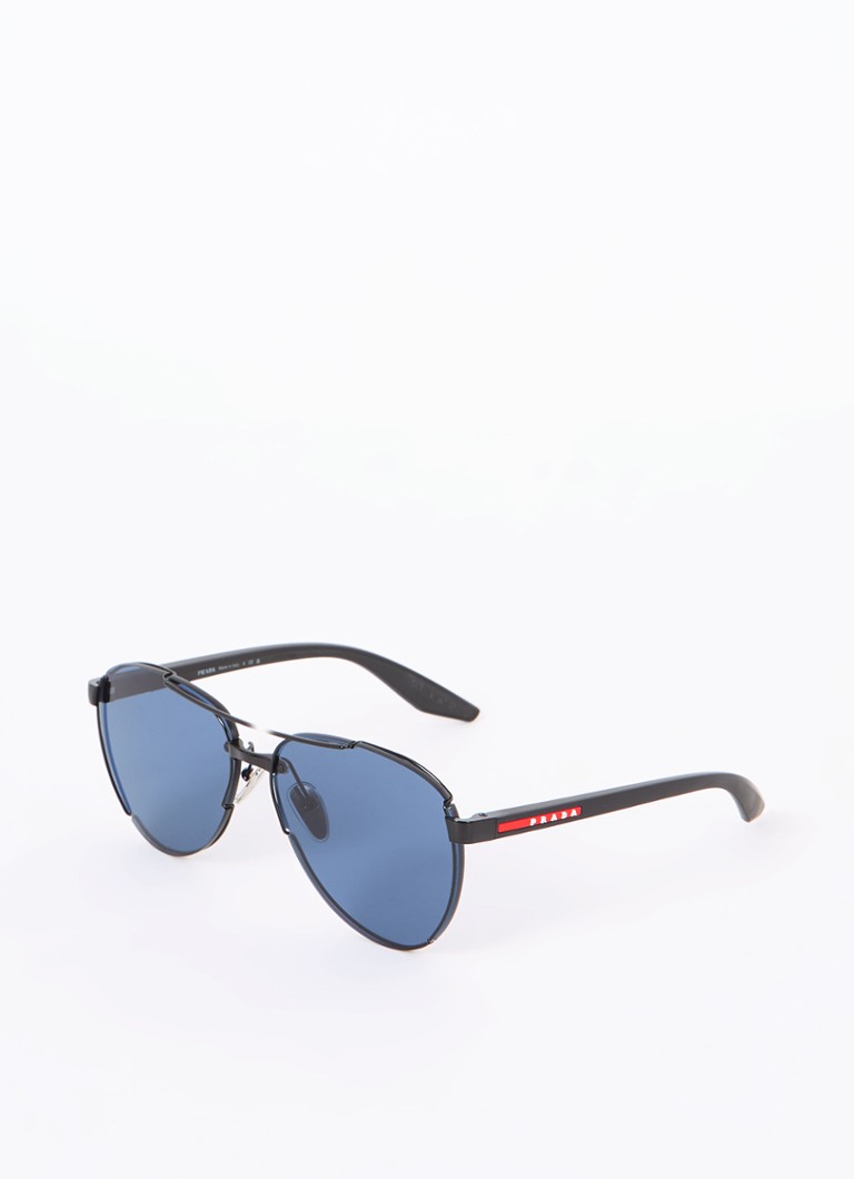 Prada Linea Rossa Heren Piloten zonnebril PS51YS Zwart - Deal