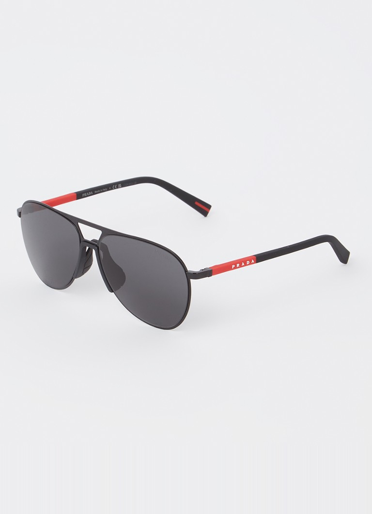Prada Linea Rossa Heren Piloten zonnebril PS53ZS Zwart - Deal