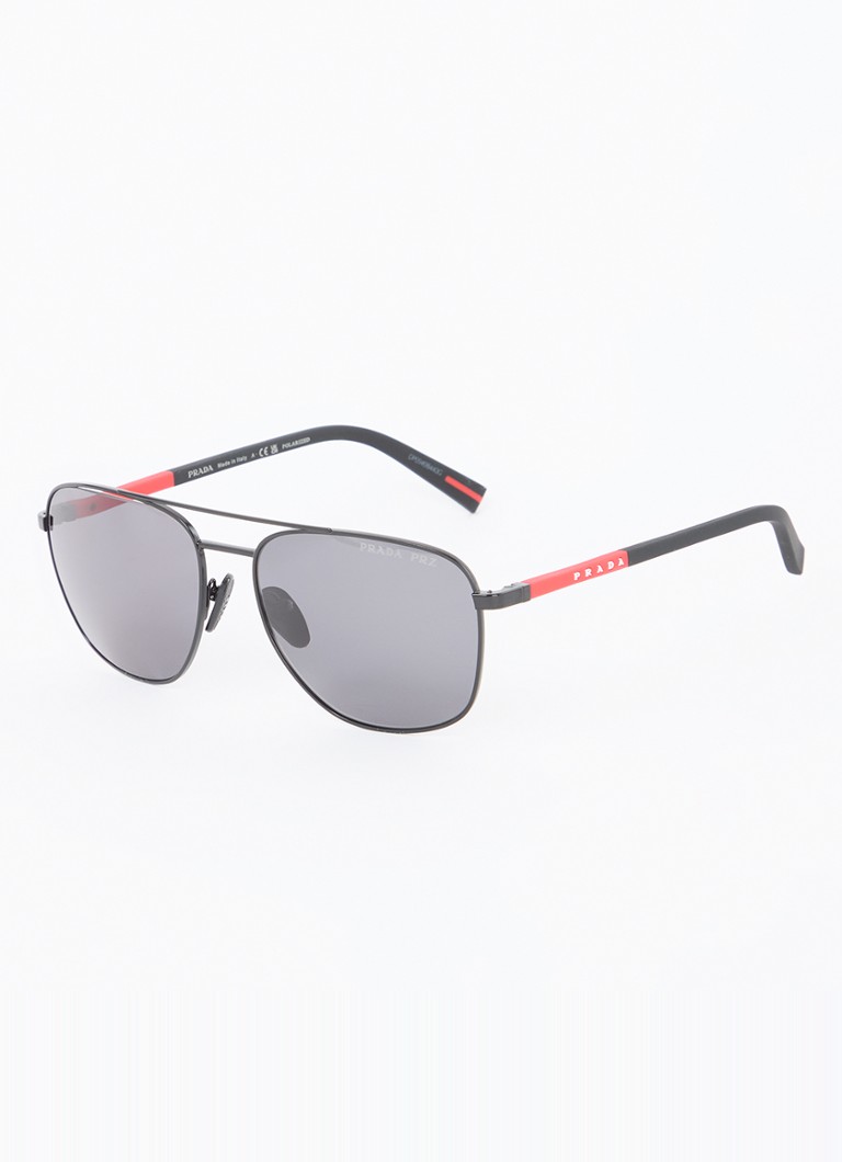 Prada Linea Rossa Dames Piloten zonnebril gepolariseerd PS54ZS Zwart - Deal