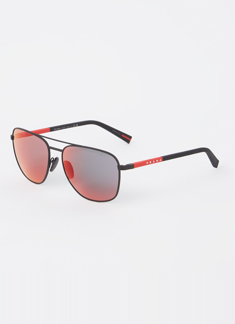 Prada Linea Rossa Heren Piloten zonnebril PS54ZS Zwart - Deal