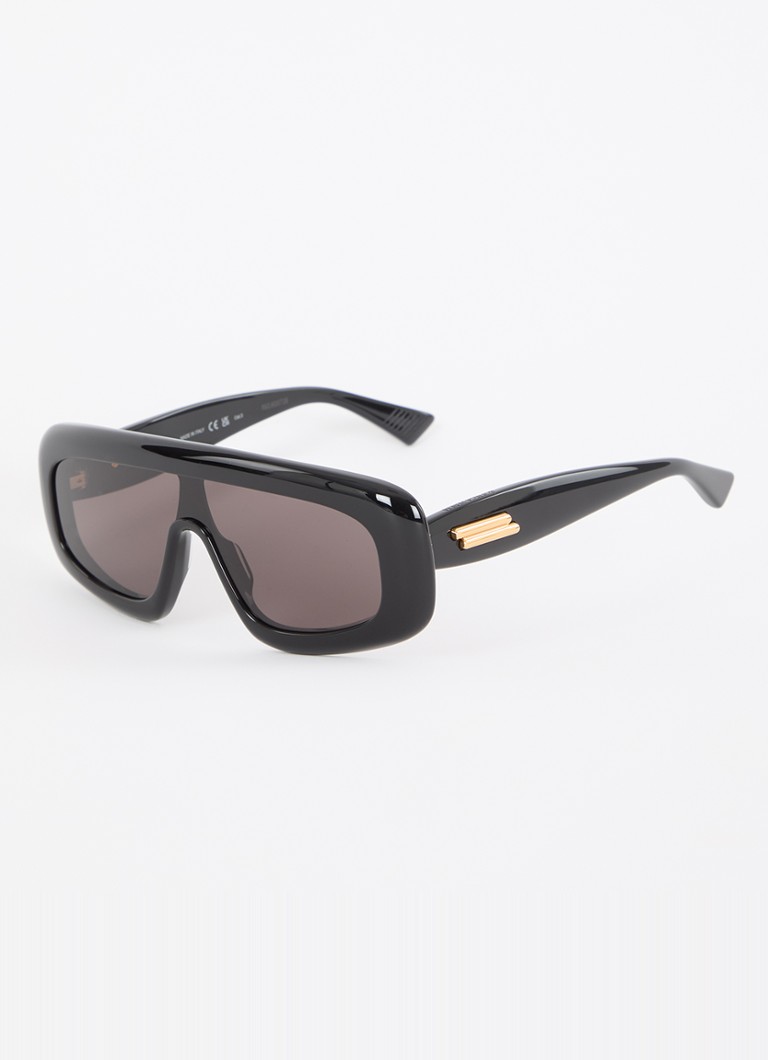 Bottega Veneta Dames Shield zonnebril 6J000441 Zwart - Deal