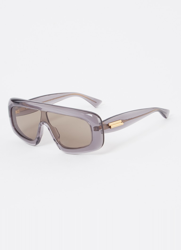 Bottega Veneta Dames Shield zonnebril BV1281S Grijs - Deal