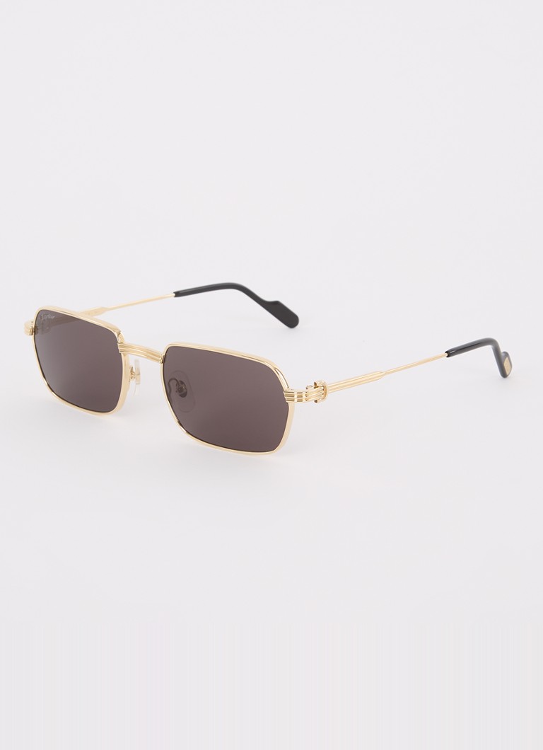 Cartier Heren Retro zonnebril CT0463S Goud - Deal