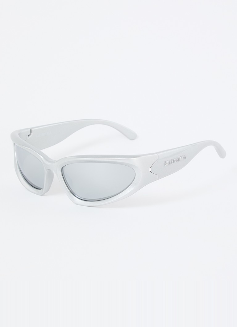 Balenciaga Heren Retro zonnebril BB0157S Zilver