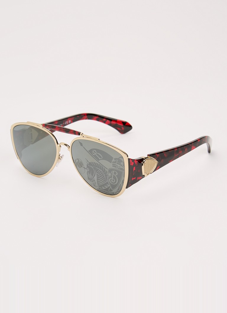 Burberry Heren Piloten zonnebril BE3161 Goud - Deal
