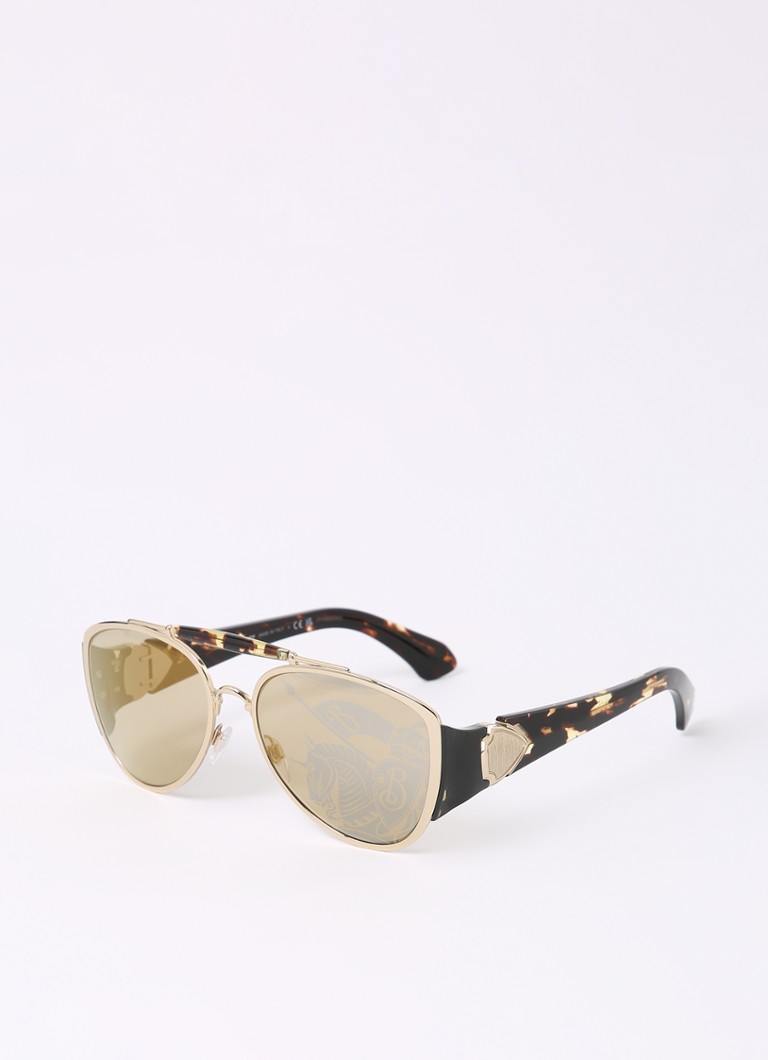Burberry Heren Piloten zonnebril BE3161 Goud - Deal